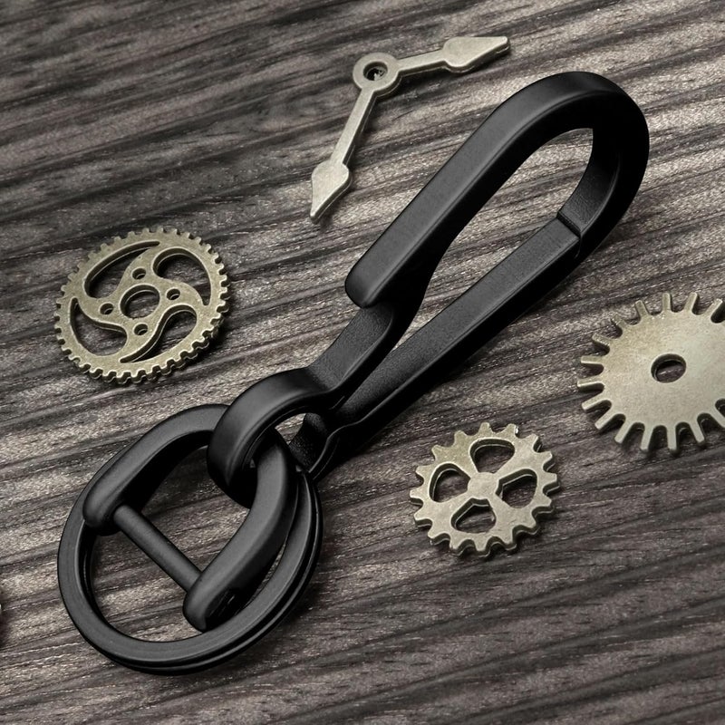 PJYTAC Titanium Carabiner Keychain Clip for Keys, Minimalist Heavy Duty Keychain Key Clip Holder EDC Quick Release Hooks - Image 1